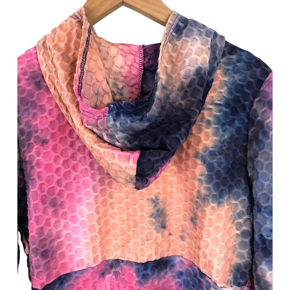 Jolie & Joy Girls Youth Large Colorful Cropped Full Zip Hoodie Jacket Tie Dye - Picture 7 of 11